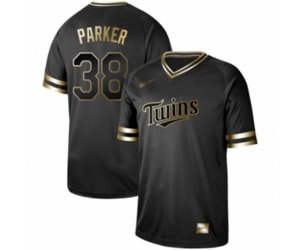 Minnesota Twins #38 Blake Parker Authentic Black Gold Fashion Baseball Jersey