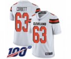 Cleveland Browns #63 Austin Corbett White Vapor Untouchable Limited Player 100th Season Football Jersey