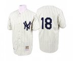 New York Yankees #18 Don Larsen Replica White Throwback Baseball Jersey