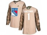 Adidas New York Rangers #1 Eddie Giacomin Camo Authentic 2017 Veterans Day Stitched NHL Jersey