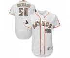 Houston Astros #50 J.R. Richard White 2018 Gold Program Flex Base Authentic Collection MLB Jersey