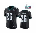 Philadelphia Eagles #26 Miles Sanders Black Super Bowl LVII Patch Vapor Untouchable Limited Stitched Jersey
