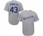 Kansas City Royals #43 Wily Peralta Replica Grey Road Cool Base Baseball Jersey