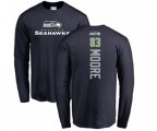 Seattle Seahawks #83 David Moore Navy Blue Backer Long Sleeve T-Shirt