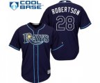 Tampa Bay Rays #28 Daniel Robertson Replica Navy Blue Alternate Cool Base Baseball Jersey
