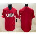 USA Baseball Blank 2023 Red World Classic Stitched Jerseys