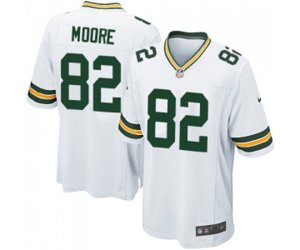 Green Bay Packers #82 J\'Mon Moore Game White Football Jersey
