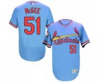 St. Louis Cardinals #51 Willie McGee Light Blue Flexbase Authentic Collection Cooperstown Baseball Jersey