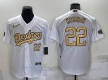 Los Angeles Dodgers #22 Clayton Kershaw Number White 2022 All Star Stitched Cool Base Nike Jersey