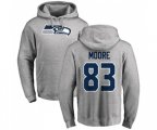 Seattle Seahawks #83 David Moore Ash Name & Number Logo Pullover Hoodie
