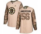 Adidas Boston Bruins #56 Axel Andersson Authentic Camo Veterans Day Practice NHL Jersey