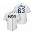 Tampa Bay Rays #63 Diego Castillo Authentic White Home Cool Base Baseball Player Jersey
