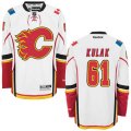 Calgary Flames #61 Brett Kulak Authentic White Away NHL Jersey