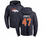 Denver Broncos #47 Josey Jewell Navy Blue Name & Number Logo Pullover Hoodie