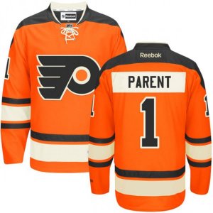 Philadelphia Flyers #1 Bernie Parent Premier Orange New Third NHL Jersey