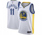 Golden State Warriors #11 Klay Thompson Authentic White Home Basketball Jersey - Association Edition