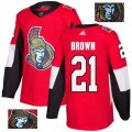 Ottawa Senators #21 Logan Brown Authentic Red Fashion Gold NHL Jersey