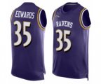 Baltimore Ravens #35 Gus Edwards Elite Purple Player Name & Number Tank Top Football Jersey