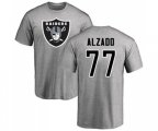 Oakland Raiders #77 Lyle Alzado Ash Name & Number Logo T-Shirt