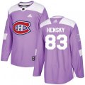 Montreal Canadiens #83 Ales Hemsky Authentic Purple Fights Cancer Practice NHL Jersey