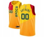 Milwaukee Bucks Customized Swingman Yellow Basketball Jersey - City Edition