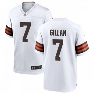 Cleveland Browns #7 Jamie Gillan Nike White Away Vapor Limited Jersey