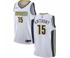 Denver Nuggets #15 Carmelo Anthony Authentic White NBA Jersey - Association Edition