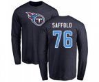 Tennessee Titans #76 Rodger Saffold Navy Blue Name & Number Logo Long Sleeve T-Shirt