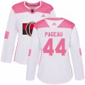 Women Ottawa Senators #44 Jean-Gabriel Pageau Authentic White Pink Fashion NHL Jersey