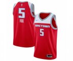 Sacramento Kings #5 De'Aaron Fox Swingman Red Basketball Jersey - 2019-20 City Edition