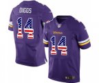 Minnesota Vikings #14 Stefon Diggs Elite Purple Home USA Flag Fashion Football Jersey