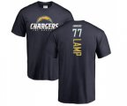 Los Angeles Chargers #77 Forrest Lamp Navy Blue Backer T-Shirt