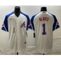 Atlanta Braves #1 Ozzie Albies Number White 2023 City Connect Cool Base Stitched Jersey