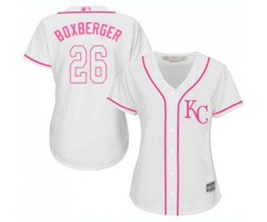 Women\'s Kansas City Royals #26 Brad Boxberger Authentic White Fashion Cool Base Baseball Jersey