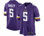 Minnesota Vikings #5 Dan Bailey Game Purple Team Color Football Jersey