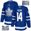 Toronto Maple Leafs #14 Dave Keon Authentic Royal Blue Fashion Gold NHL Jersey