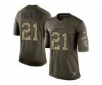 Dallas Cowboys #21 Ezekiel Elliott Green Stitched NFL Limited Salute To Service Jersey[Elliott]