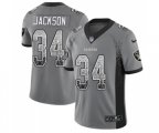 Oakland Raiders #34 Bo Jackson Limited Gray Rush Drift Fashion Football Jersey
