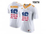2016 US Flag Fashion 2016 Youth Tennessee Volunteers Peyton Manning #16 College Football Limited Jersey - White
