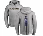 Baltimore Ravens #22 Jimmy Smith Ash Backer Pullover Hoodie