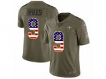 New Orleans Saints #9 Drew Brees Limited Olive USA Flag 2017 Salute to Service NFL Jersey