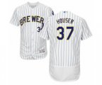 Milwaukee Brewers Adrian Houser White Home Flex Base Authentic Collection Baseball Player Jersey