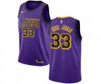 Los Angeles Lakers #33 Kareem Abdul-Jabbar Authentic Purple Basketball Jersey - City Edition