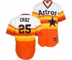 Houston Astros #25 Jose Cruz Jr. Replica White Orange Throwback Baseball Jersey