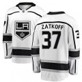 Los Angeles Kings #37 Jeff Zatkoff Authentic White Away Fanatics Branded Breakaway NHL Jersey