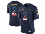 2016 US Flag Fashion-2016 Men's Jordan Brand Michigan Wolverines Charles Woodson #2 College Football Limited Jersey - Navy Blue