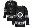 Winnipeg Jets #3 Tucker Poolman Authentic Black Team Logo Fashion NHL Jersey