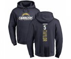 Los Angeles Chargers #5 Tyrod Taylor Navy Blue Backer Pullover Hoodie