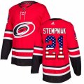 Carolina Hurricanes #21 Lee Stempniak Authentic Red USA Flag Fashion NHL Jersey