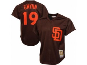 1985 San Diego Padres #19 Tony Gwynn Authentic Brown Throwback MLB Jersey